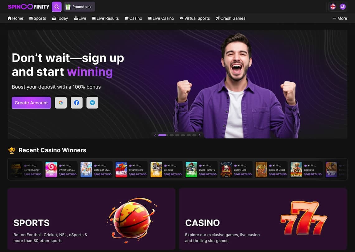 Complete casino website sample