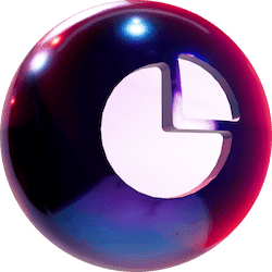 statistics hub icon with pie chart