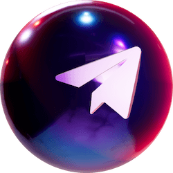 Telegram icon inside 3D sphere